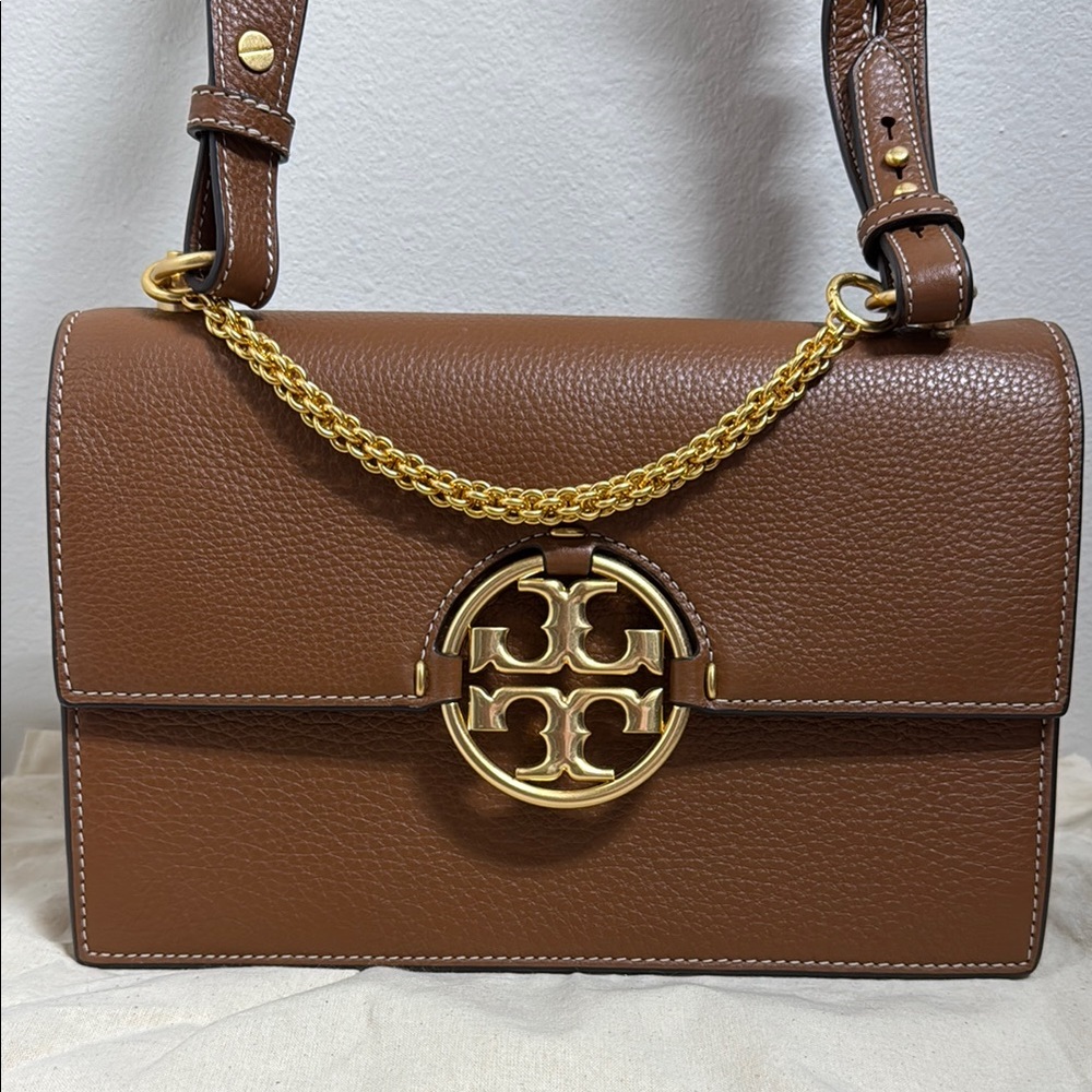 Tory Burch Miller Flap Shoulder Bag in Light Umber